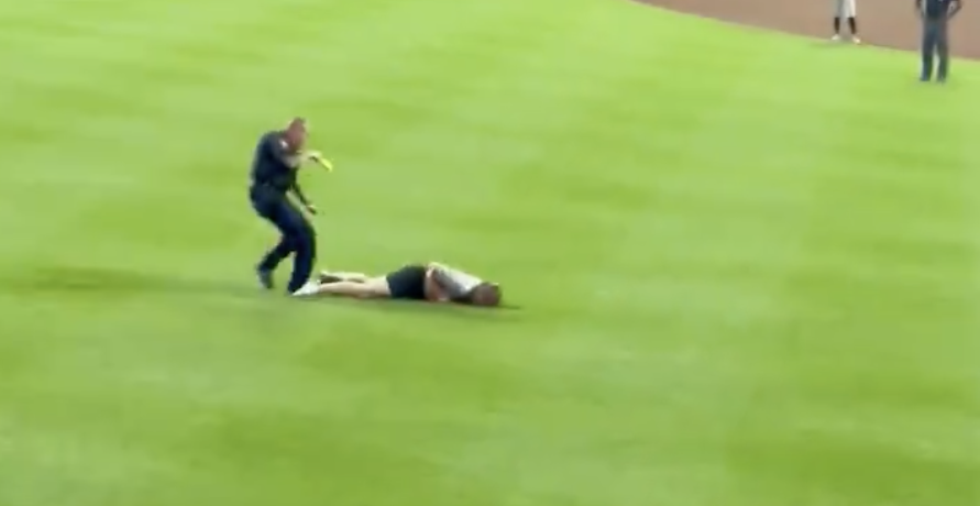 Fan gets tased at Cincinnati Reds game